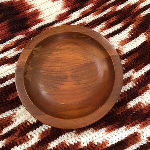 Made USA Vintage Genuine Woodcroftery Brown wooden bowl plate earthy boho rustic